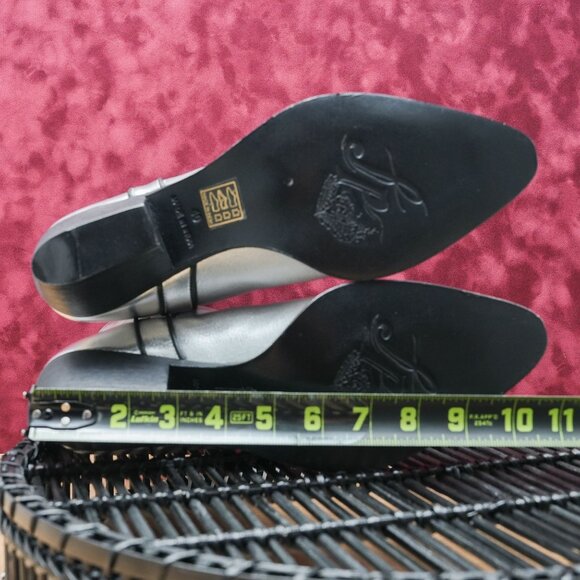 Free People Borderline Metallic Silver Leather Western Boots 10US EUR40 - Picture 5 of 9